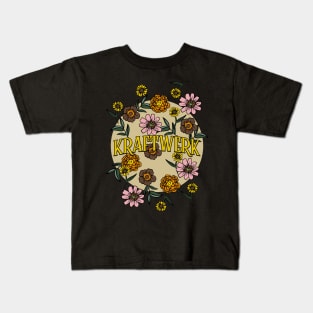 Kraftwerk Name Personalized Flower Retro Floral 80s 90s Name Style Kids T-Shirt